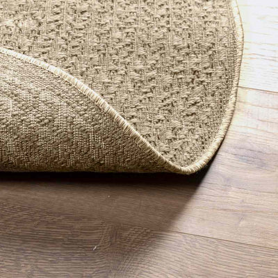 Matto ZIZUR beige Ø 120 cm juuttityyli sisä- ja ulkokäyttöön