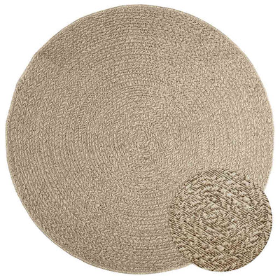 Matto ZIZUR beige Ø 160 cm juuttityyli sisä- ja ulkokäyttöön