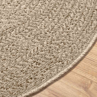 Matto ZIZUR beige Ø 160 cm juuttityyli sisä- ja ulkokäyttöön