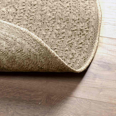 Matto ZIZUR beige Ø 200 cm juuttityyli sisä- ja ulkokäyttöön