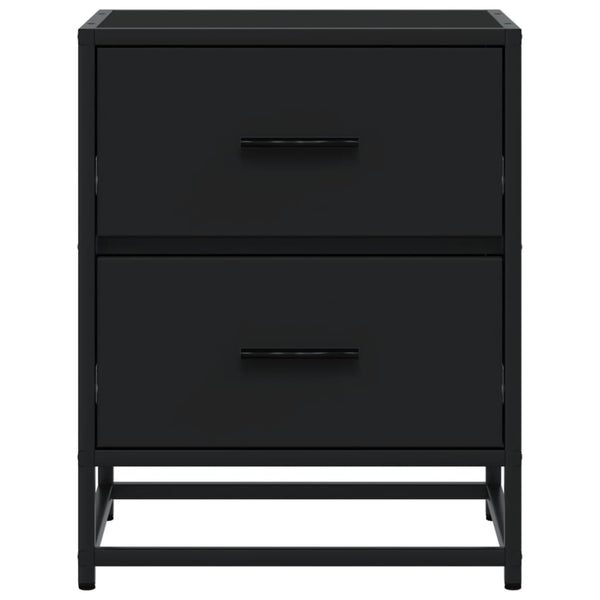 Yöpöydät 2 kpl musta 40x31x50 cm tekninen puu