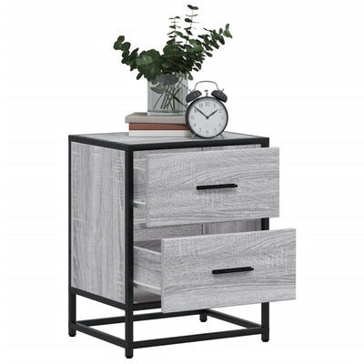Yöpöydät 2 kpl harmaa Sonoma 40x31x50 cm tekninen puu