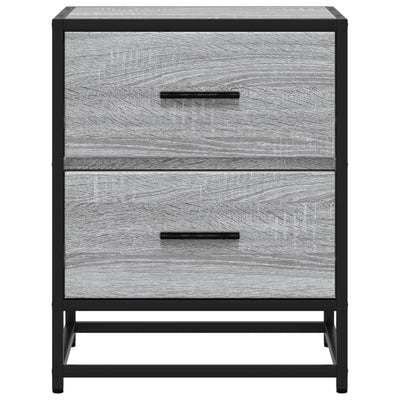 Yöpöydät 2 kpl harmaa Sonoma 40x31x50 cm tekninen puu