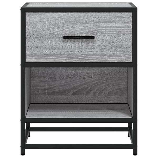 Harmaa yöpöydät Kispal 40x31x50cm (2 kpl sonoma puinen)