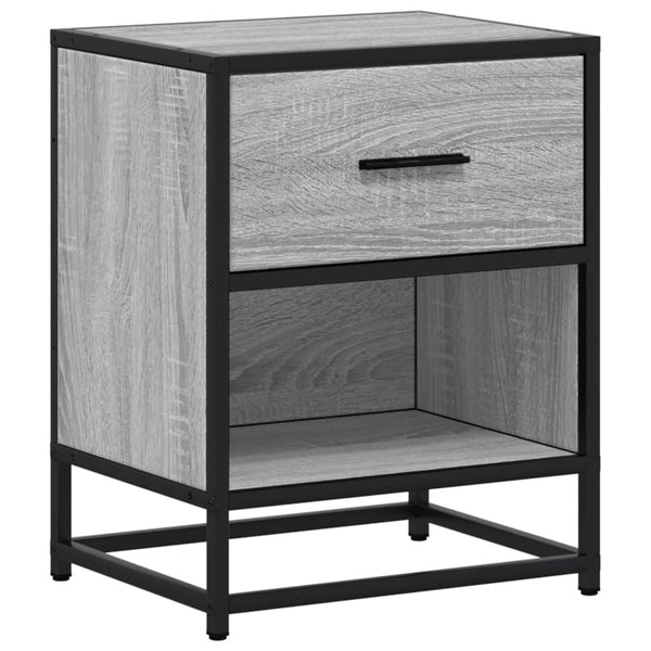 Harmaa yöpöydät Kispal 40x31x50cm (2 kpl sonoma puinen)