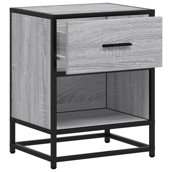 Harmaa yöpöydät Kispal 40x31x50cm (2 kpl sonoma puinen)