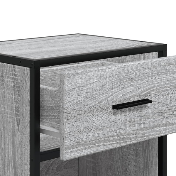 Harmaa yöpöydät Kispal 40x31x50cm (2 kpl sonoma puinen)