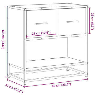 yökaappi savustettu tammi 60x31x60 cm tekninen puu ja metalli