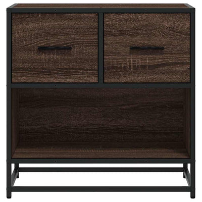 Ruskea yöpöytäkaappi Buzatu (tammi suunniteltu puu ja metalli)