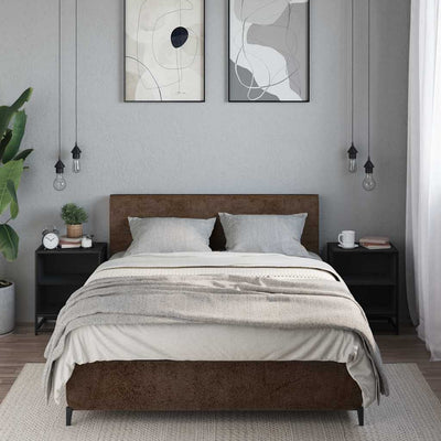 Musta yöpöydät Rochiana 40x31x50cm (2 kpl puinen ja metalli)