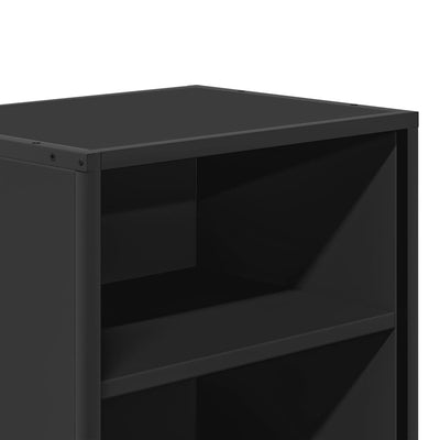 Yöpöydät 2 kpl musta 40x31x50 cm tekninen puu ja metalli