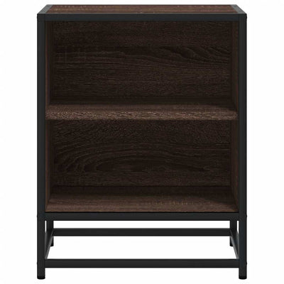 Ruskea yöpöytäkaappi Rochiana (tammi suunniteltu puu ja metalli)