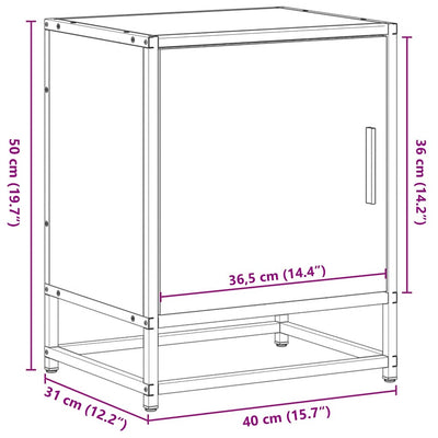 Musta yöpöydät Select 40x31x50cm (2 kpl puinen ja metalli)