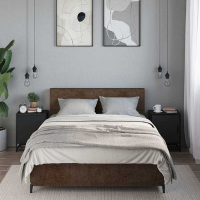 Musta yöpöydät Select 40x31x50cm (2 kpl puinen ja metalli)