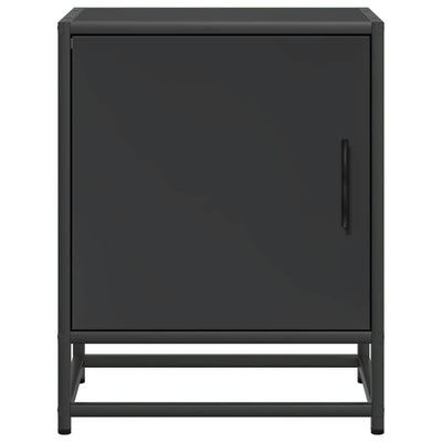 Yöpöydät 2 kpl musta 40x31x50 cm tekninen puu ja metalli
