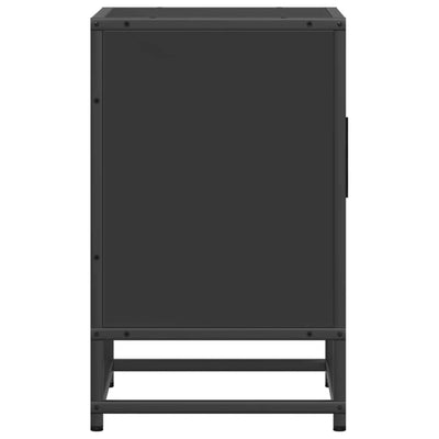Yöpöydät 2 kpl musta 40x31x50 cm tekninen puu ja metalli