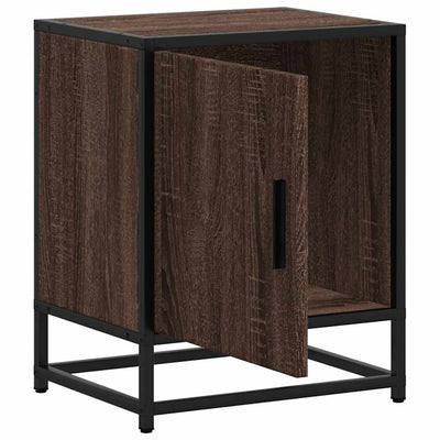 Ruskea yöpöytäkaapit Select (2 kpl, tammi, suunniteltu puu ja metalli)