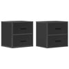 Musta seinäkiinnitettävät yöpöydät Messinger 40x31x39,5cm (2 kpl)