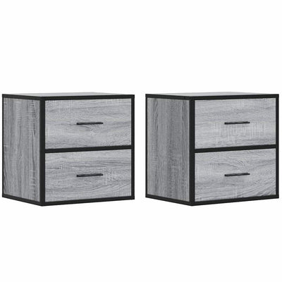 Seinäkaapit 2 kpl Harmaa Sonoma 40x31x39,5 cm