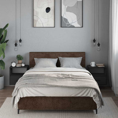 Musta seinäkiinnitettävät yöpöydät Toropu 40x31x39,5cm (2 kpl)