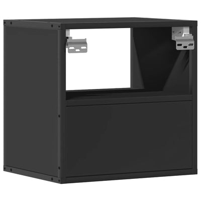 Musta seinäkiinnitettävä yöpöytä Constandache 40x31x39,5cm