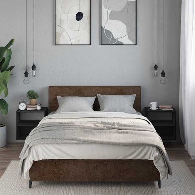 Musta seinäkiinnitettävät yöpöydät Constandache 40x31x39,5cm (2 kpl)