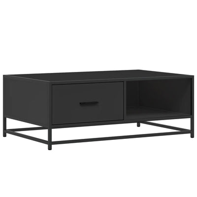 Sohvapöytä musta 90x57x35 cm tekninen puu ja metalli