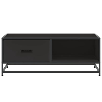Sohvapöytä musta 90x57x35 cm tekninen puu ja metalli