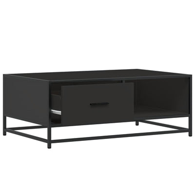 Sohvapöytä musta 90x57x35 cm tekninen puu ja metalli