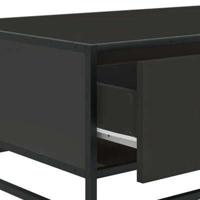 Sohvapöytä musta 90x57x35 cm tekninen puu ja metalli