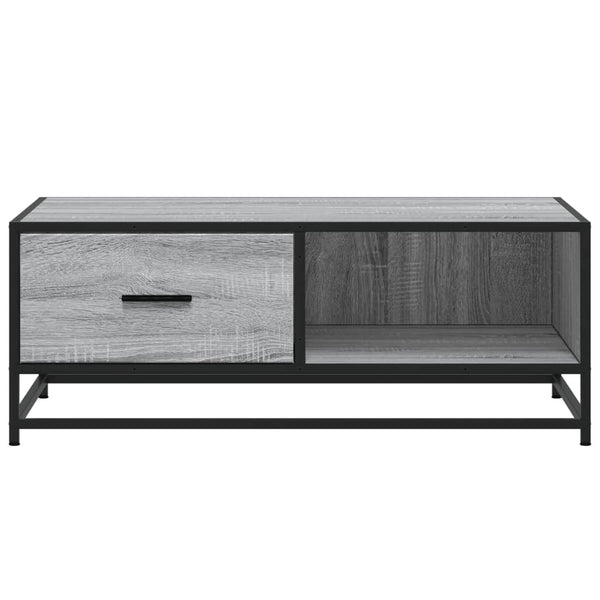 Sohvapöytä harmaa Sonoma 90x57x35 cm tekninen puu ja metalli