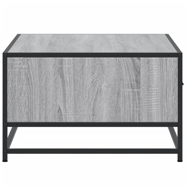 Sohvapöytä harmaa Sonoma 90x57x35 cm tekninen puu ja metalli