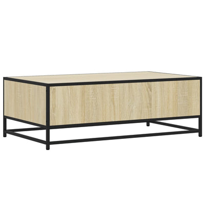 Sohvapöytä Sonoma-tammi 100x57x35 cm tekninen puu ja metalli