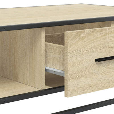 Sohvapöytä Sonoma-tammi 100x57x35 cm tekninen puu ja metalli