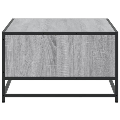 Sohvapöytä harmaa Sonoma 100x57x35 cm tekninen puu ja metalli
