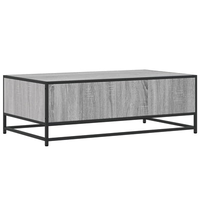 Sohvapöytä harmaa Sonoma 100x57x35 cm tekninen puu ja metalli