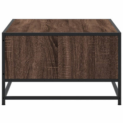 Sohvapöytä ruskea tammi 100x57x35 cm tekninen puu ja metalli