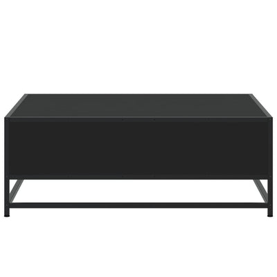 Sohvapöytä musta 80x80x30 cm tekninen puu ja metalli