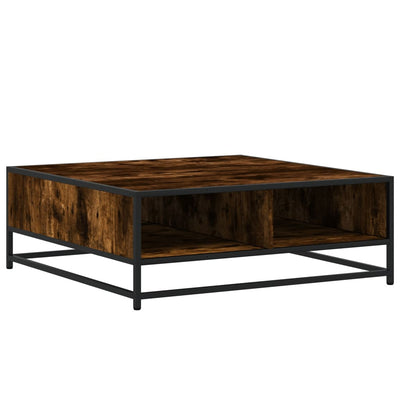 Sohvapöytä savutammi 80x80x30 cm tekninen puu ja metalli
