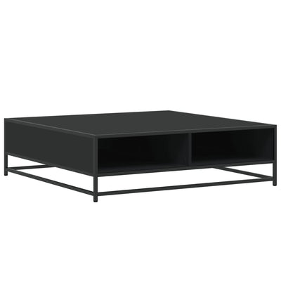 Sohvapöytä musta 100x100x30 cm tekninen puu ja metalli