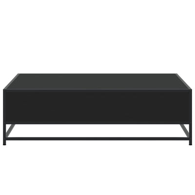 Sohvapöytä musta 100x100x30 cm tekninen puu ja metalli