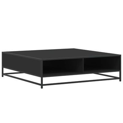 Sohvapöytä musta 100x100x30 cm tekninen puu ja metalli