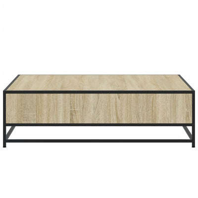 Sohvapöytä Sonoma-tammi 100x100x30 cm tekninen puu ja metalli