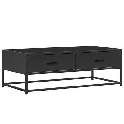 Sohvapöytä musta 100x50x35 cm tekninen puu ja metalli