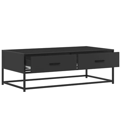 Sohvapöytä musta 100x50x35 cm tekninen puu ja metalli