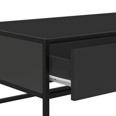 Sohvapöytä musta 100x50x35 cm tekninen puu ja metalli