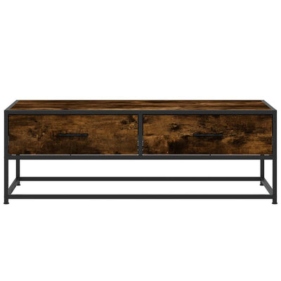 Sohvapöytä savutammi 100x50x35 cm tekninen puu ja metalli