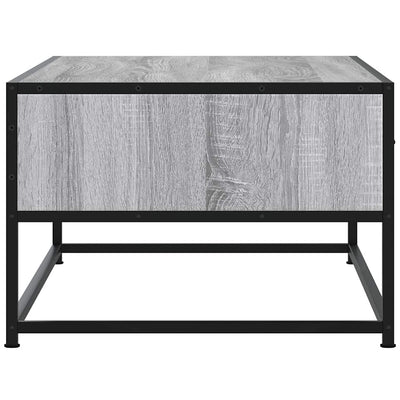 Sohvapöytä harmaa Sonoma 100x50x35 cm tekninen puu ja metalli