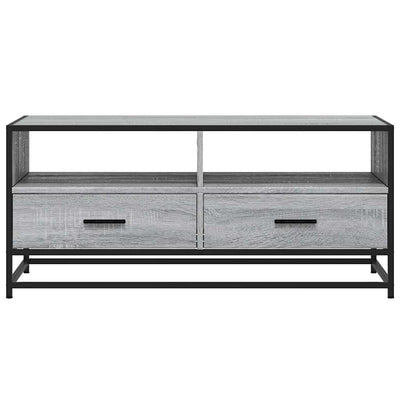 Sohvapöytä harmaa Sonoma 100x50x45 cm tekninen puu ja metalli