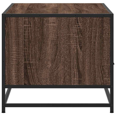 Sohvapöytä ruskea tammi 100x50x45 cm tekninen puu ja metalli
